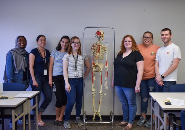 Group photo with a skeleton 