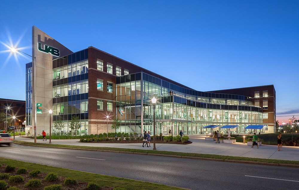 University of Alabama Birmingham at dusk